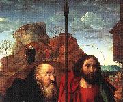 Hugo van der Goes Sts Anthony and Thomas with Tommaso Portinari painting